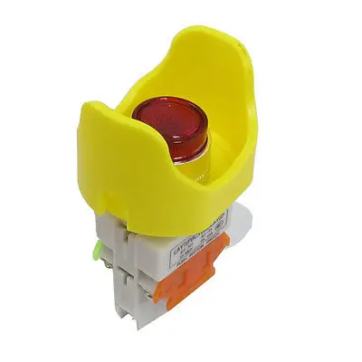 

220V Red Light Illuminated 1NO 1NC Momentary Ingot Shaped Push Button Switch