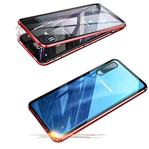 Arvin чехол для samsung Galaxy A50 A80 A60 A70 A20 A30 A10 чехол с магнитной металлической рамкой двустороннее стекло встроенная защита экрана - Цвет: Red