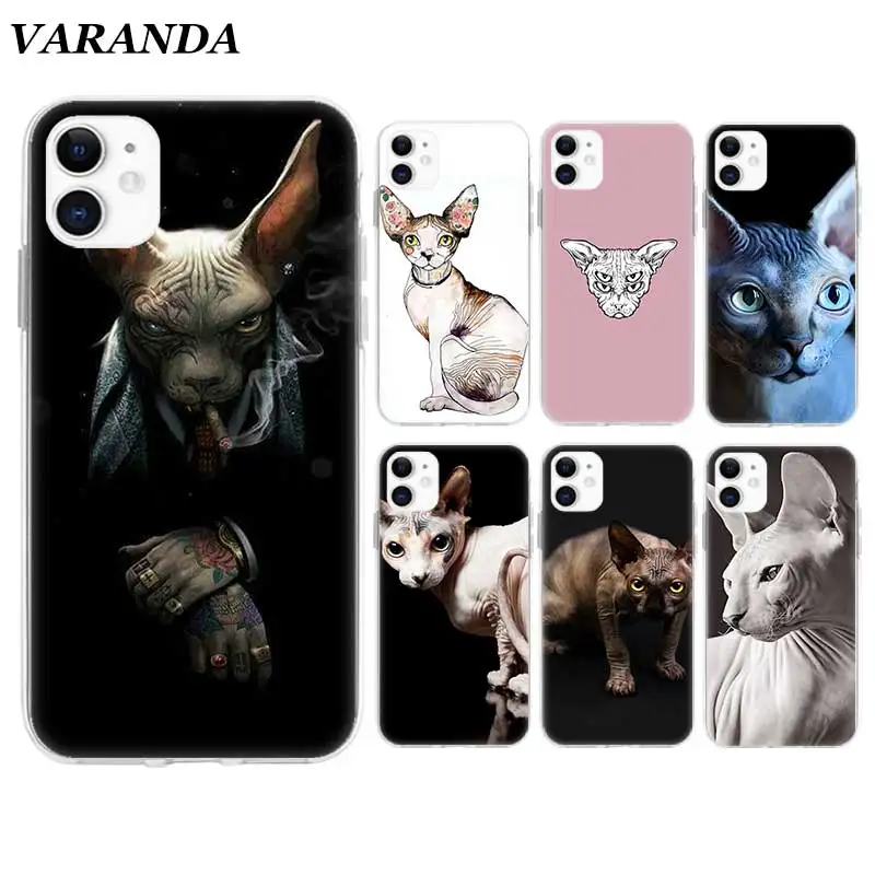 

Sphynx Sphinx Cat Case for Apple iPhone 11 X XR XS Max 7 8 6 6S Plus 5 5S SE 5C Silicone Phone Cover Fundas Capa