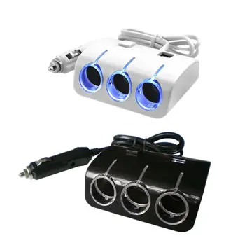

Car Cigarette Lighter Socket Splitter DC 12V 3 Lighters Dual USB Charging Ports 1200mA Power Supply Adapter Auto Accessories