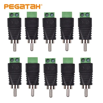 

10PC BNC Connectors Male RCA plug JR-R55 with audio to terminal block for cctv camera AHD CVI Camera