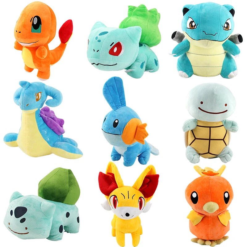 23-43 см Большой размер Mudkip Ditto Squirtle Bulbasaur Lapras Torchic Fennekin Blastoise плюшевый чармандер игрушка чучело кукла подарок