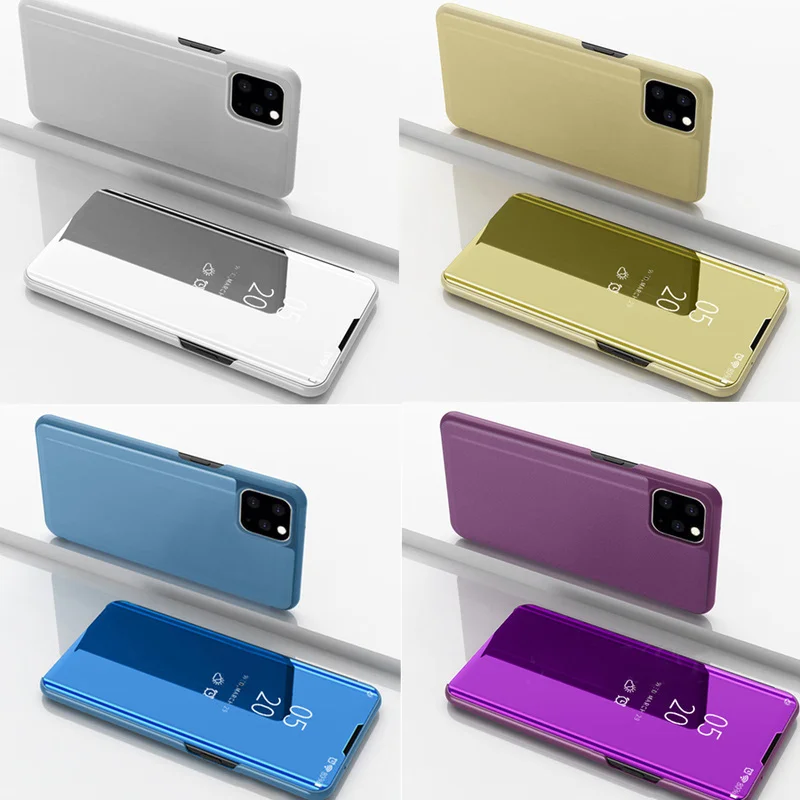 Роскошный зеркальный флип-чехол для Apple IPhone XR X XS Max 5 6 7 8 9 Plus, чехол для телефона с прозрачным обзором, умный флип-чехол с подставкой