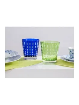 

Set 6 Cups Villa Atachiara Blue Color and drops Tumbler White