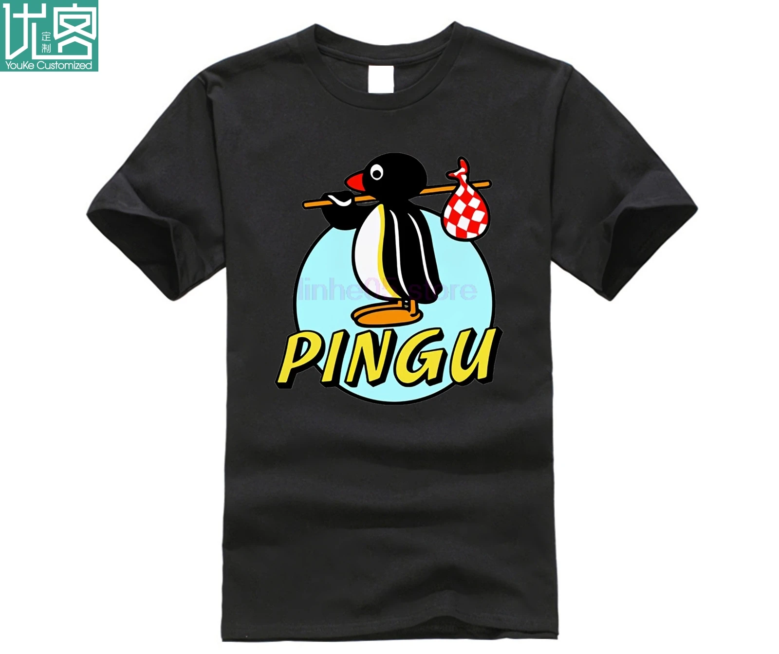 Free Shipping Pingu t-shirt All Sizes # White Cotton Tshirts Men Summer Fashion Brand Teeshirts | Мужская одежда