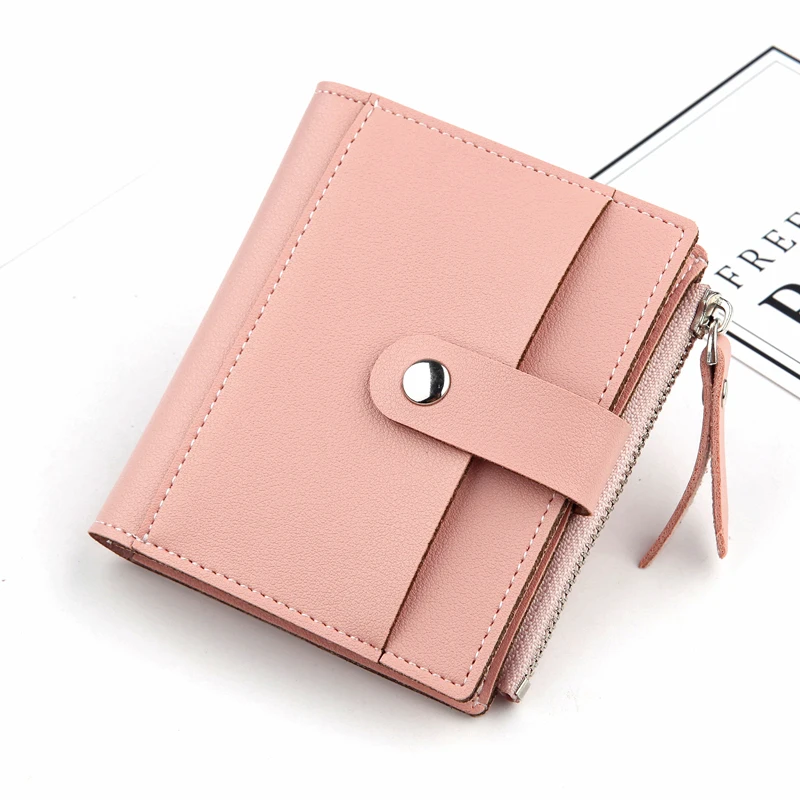 

New ladies short wallet Korean version of the casual zipper buckle small card bag super soft leather wallet