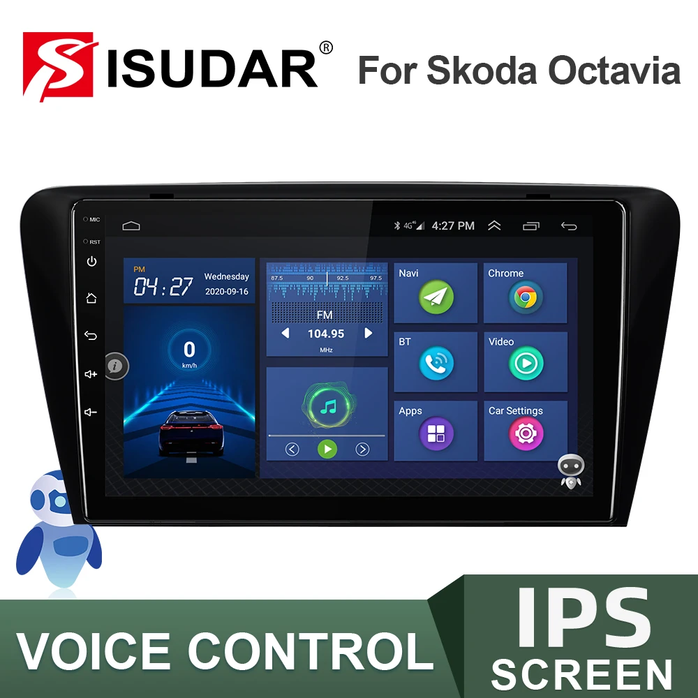 Автомагнитола ISUDAR V57S с голосовым управлением Android 10 Авторадио для Skoda/Octavia 2014 2015 2016