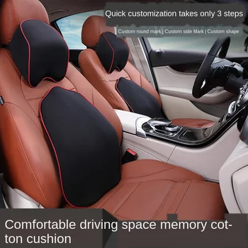 

Car headrest waist support set car memory cotton back cushion seat cushion waist pillow car cushion waist cushion