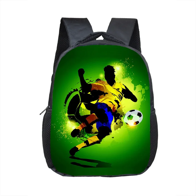 12 Inch Cool Soccerly / Footbally Print Backpack for 24 Years Old Kids