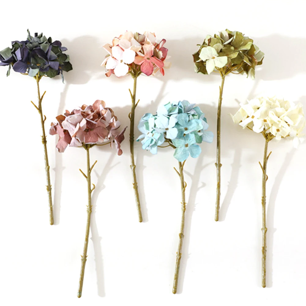 

2pcs Retro Simulation Hydrangea Blue Hydrangea Wedding Wedding Arrangement Spring Oil Painting Color Hydrangea Artificial Flower