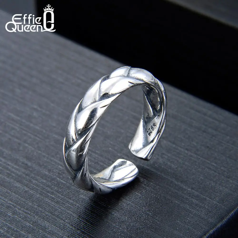 Effie queen, 925 пробы, серебряное, винтажное, с пряжкой, кольца на палец для женщин, Ретро стиль, для свадьбы, помолвки, ювелирные аксессуары, подарок, TSR129