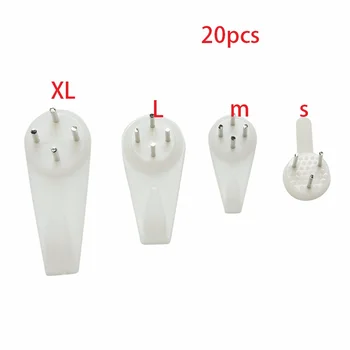 

20pcs White Painting Photo Frame Hook Plastic Invisible Wall Hooks Mount Photo Picture Nail Hook Hanger Mirror Hanging Hangers