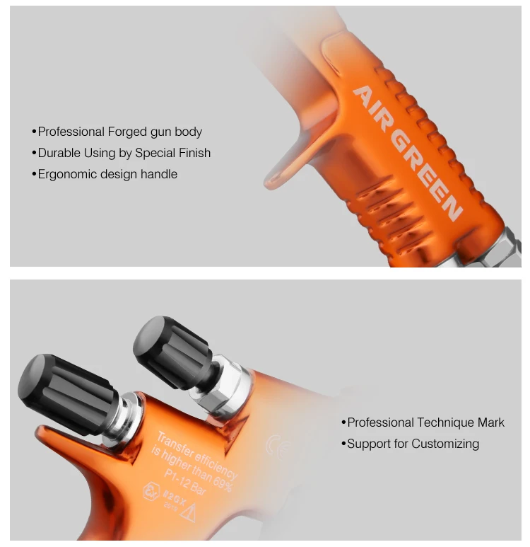 TE-S профессиональный автомобильный водяной пистолет-распылитель на основе HVLP гравитационная подача Аэрограф 1,3 мм сопло, чашка 600cc
