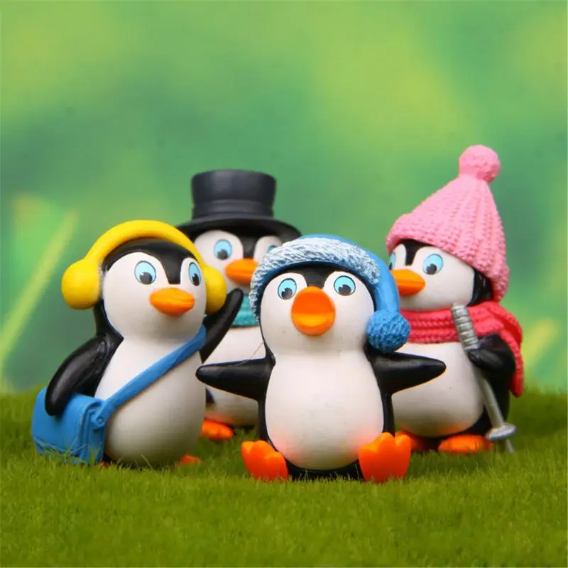 

4pcs/set DIY Mini Winter Penguin Toy Miniature Figurine for Children Gift Birthday Decoration