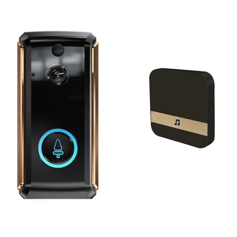 Add EU Plug chime Wifi дверной звонок, умная ip-камера, домофон, видео телефон, открытый беспроводной охранный семейный домофон, ИК-сигнализация, ночное видение, безопасность - Цвет: Add EU Plug chime