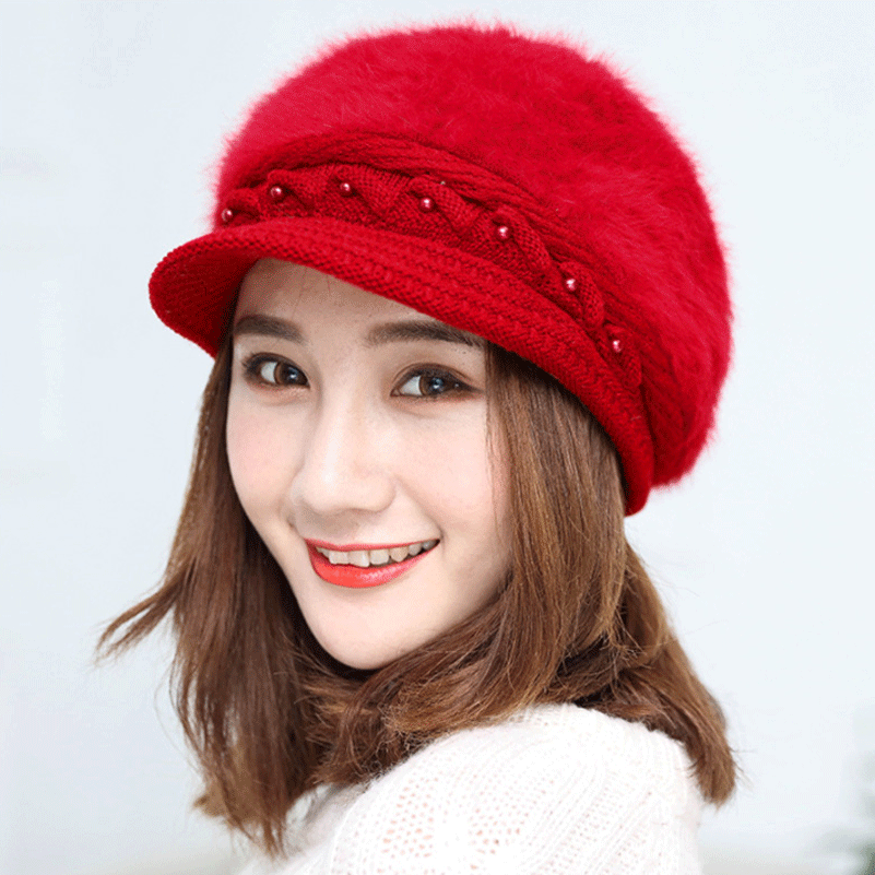 Новинка, хит, женская и мужская вязаная шапка с жемчужным декором, зимняя полосатая негабаритная сутулящаяся шапка, шапка для скейтборда