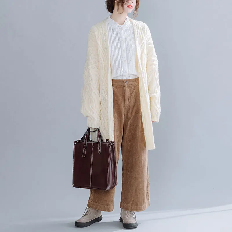 Vintage Batwing Winter Knit Oversized Cardigan Women Plus Size Twist Solid Plus Size Knitted Cardigan Pull Femme Outerwear