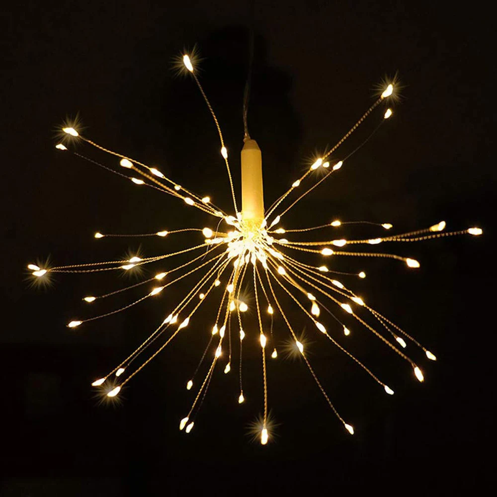 Подвесной светильник-гирлянда Starburst 120 светодиодов DIY фейерверк медная гирлянда Рождественский светильник s уличный мерцающий светильник s