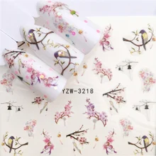 YZWLE 1 шт. стиль наклейка на ногти водная Переводные картинки ветка/цветок/кошка Переводные украшения для ногтей