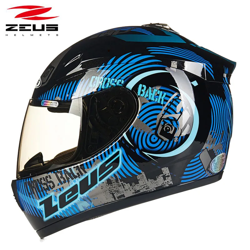 Черный белый для мужчин ZEUS moto rcycle полный шлем лица, Электрический мото rbike moto cross внедорожный шлем для женщин черный красный белый - Цвет: z19 black blue