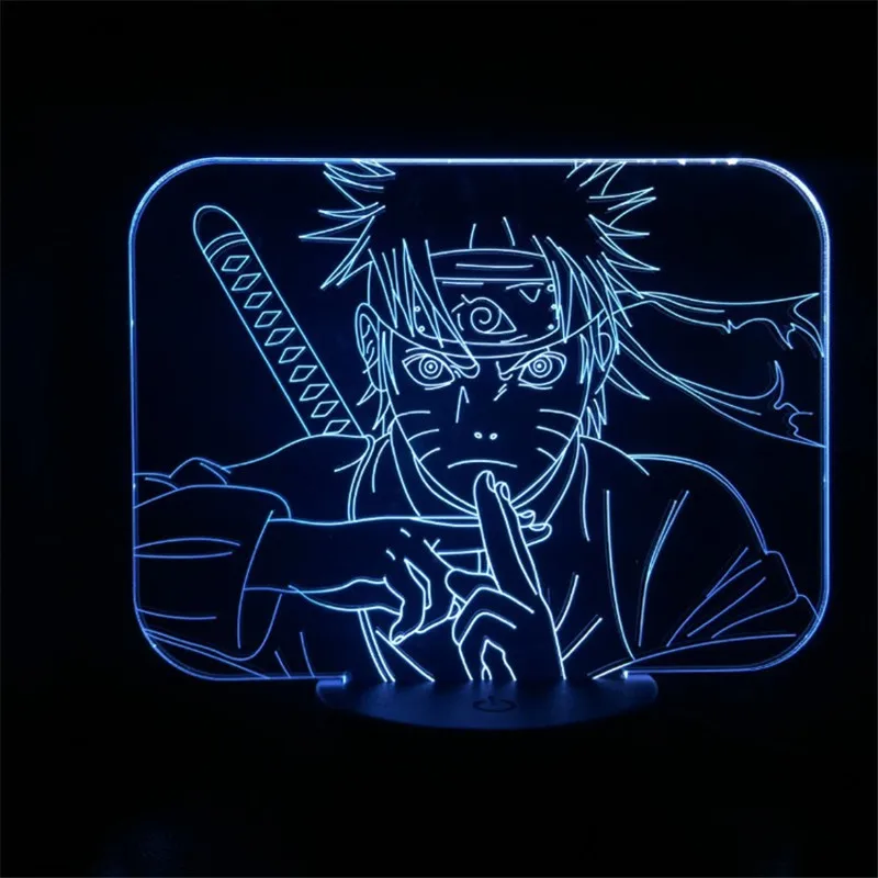 3D светильник Наруто Узумаки Амин Новинка Светодиодная лампа детский