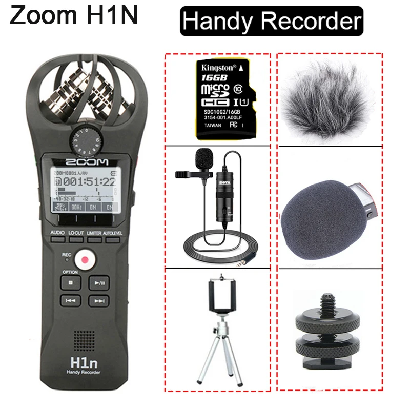 Opknappen Sitcom Aas Originele Zoom H1N Handy Recorder Dslr Audio Video Interview Stereo  Microfoon Met 16Gb Card|stereo microphone|microphone microphonemicrophone  for recorder - AliExpress