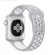 Мягкий силиконовый спортивный ремешок для apple watch ремешок 40 мм 44 мм браслет для iwatch 5 4 3 2 1 дышащий ремешок для часов 42 мм 38 мм - Цвет ремешка: siliver white
