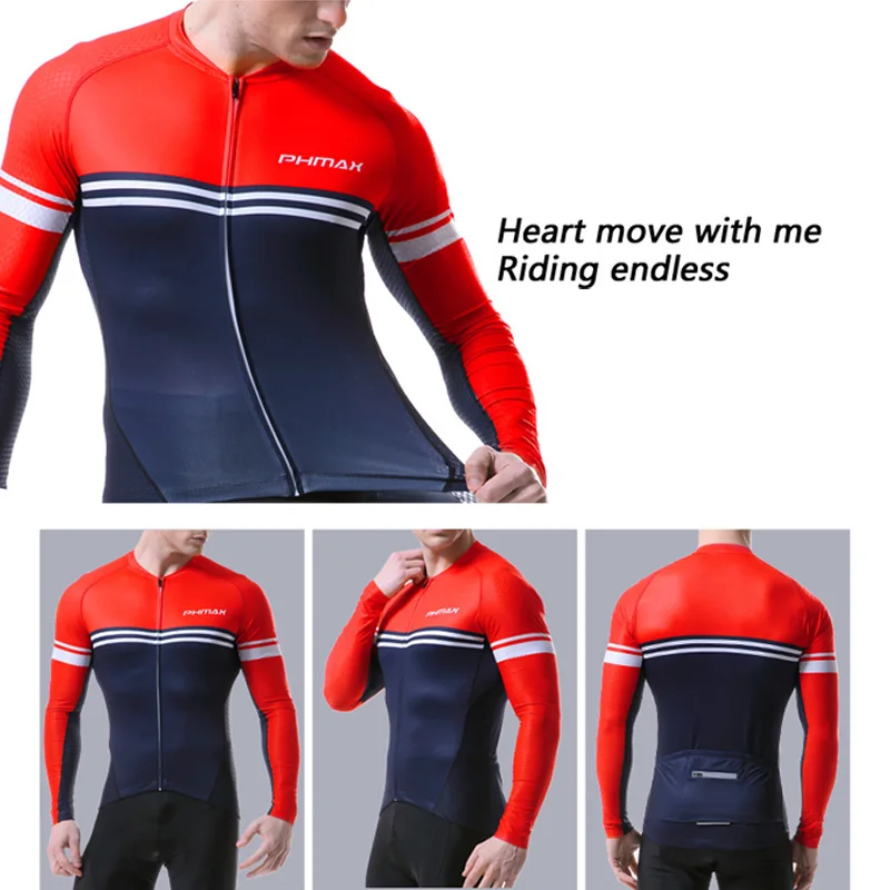 PHMAX Pro Велоспорт Джерси дышащий с длинным рукавом велосипедная одежда Maillot Ropa Ciclismo Велосипедный спорт спортивная мужская велосипедная одежда