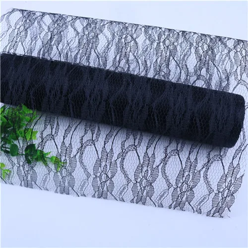 black 10 Yds кружева рулонные Тюлевая Ткань DIY ремесло Baby Shower Свадебная вечеринка украшение стола бегуны рождественские украшения для домашнего стола - Цвет: black