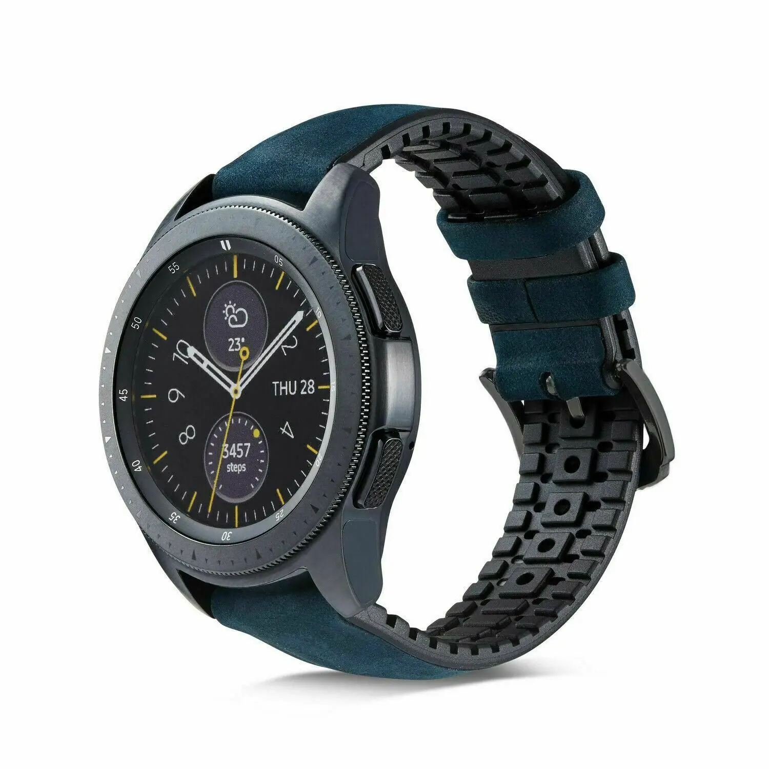 Силиконовый+ кожаный ремешок для samsung Galaxy Watch 42 мм 46 мм Быстрый выпуск 18 мм 20 мм 22 мм ремешок для часов gear S2 S3 ForAmazfit Bip