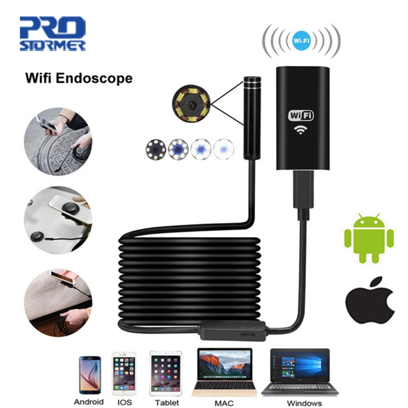 

PROSTORMER 8mm Wifi Endoscope 720P Pipe Inspection Camera IP67 Waterproof Endoscope Android iOS Snake Tube Industrial Camera