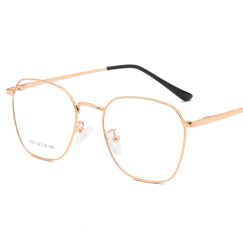 Rose gold Новые модные полигональные очки в оправе для очков - Цвет оправы: Rose gold