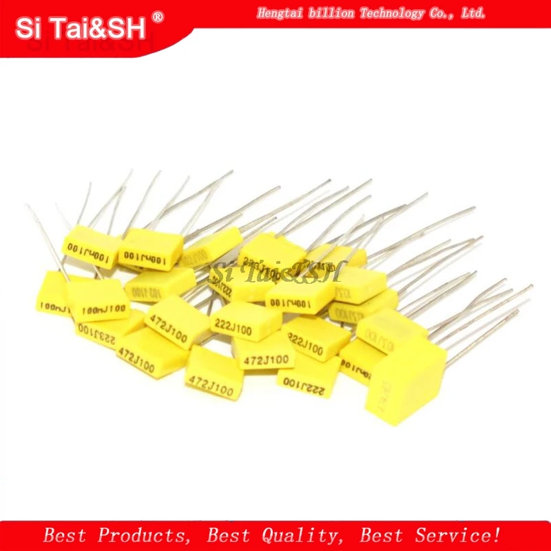 20pcs Polypropylene Safety Plastic Film 100V 1nF ~ 470nF 100nf 220nf 10nf 47nf 22nf 1nf 0.47uf 0.1uf Correction capacitor | Электронные