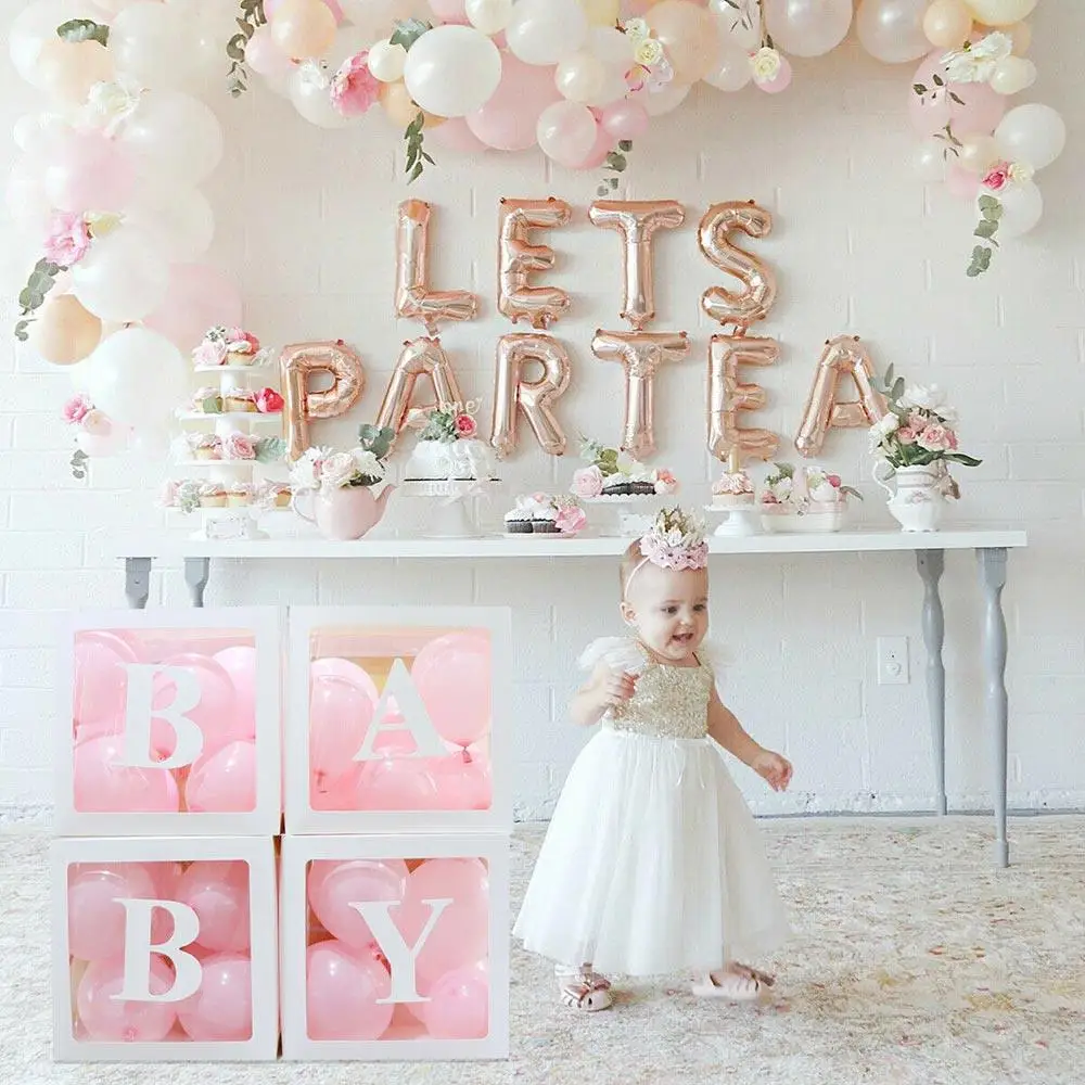 

Cube Transparent Boxes Special Party BABY LOVE Wedding Room Letter Transparent Boxes Creative 1pcs Gift Box DIY