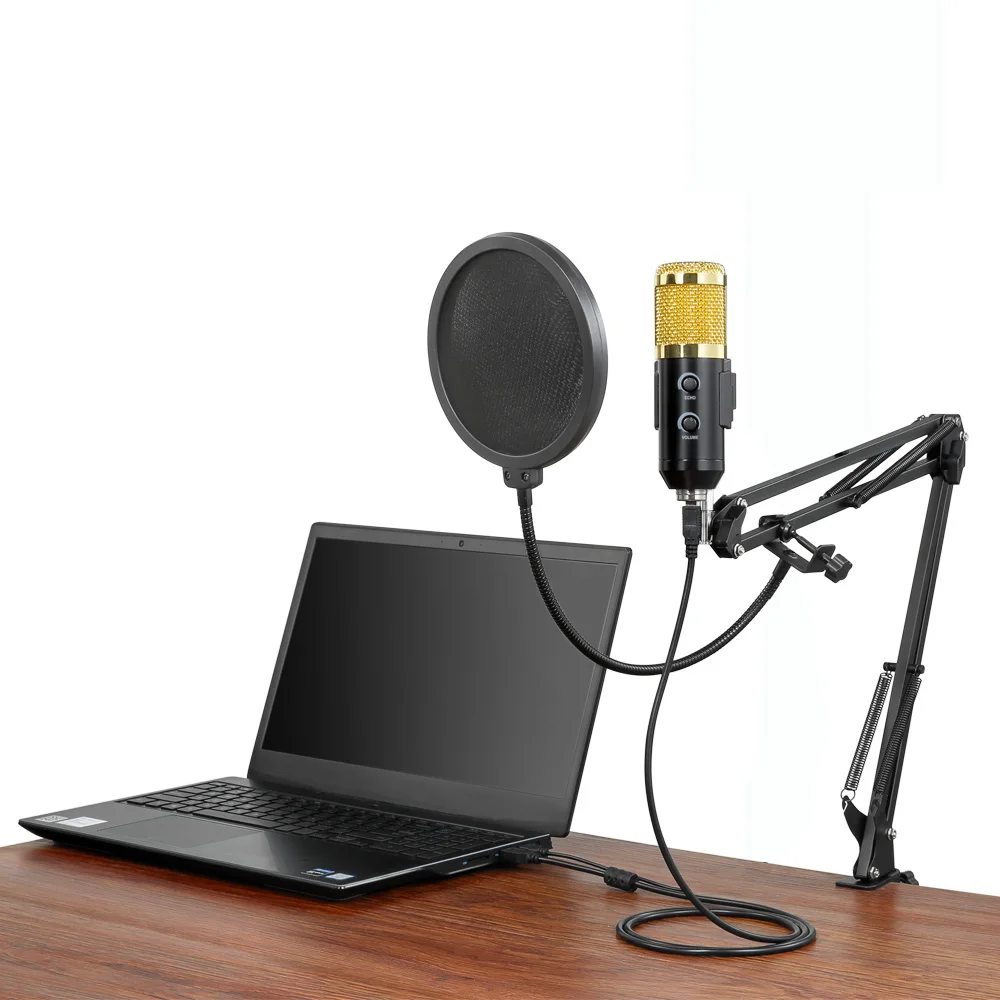 Kit de microfone USB, VeGue 192 kHz/24 bits Streaming Podcast PC  Condensador Conjunto de microfone para jogos, vídeo do , gravação de  música, locução, microfone de estúdio com suporte de braço ajustável (