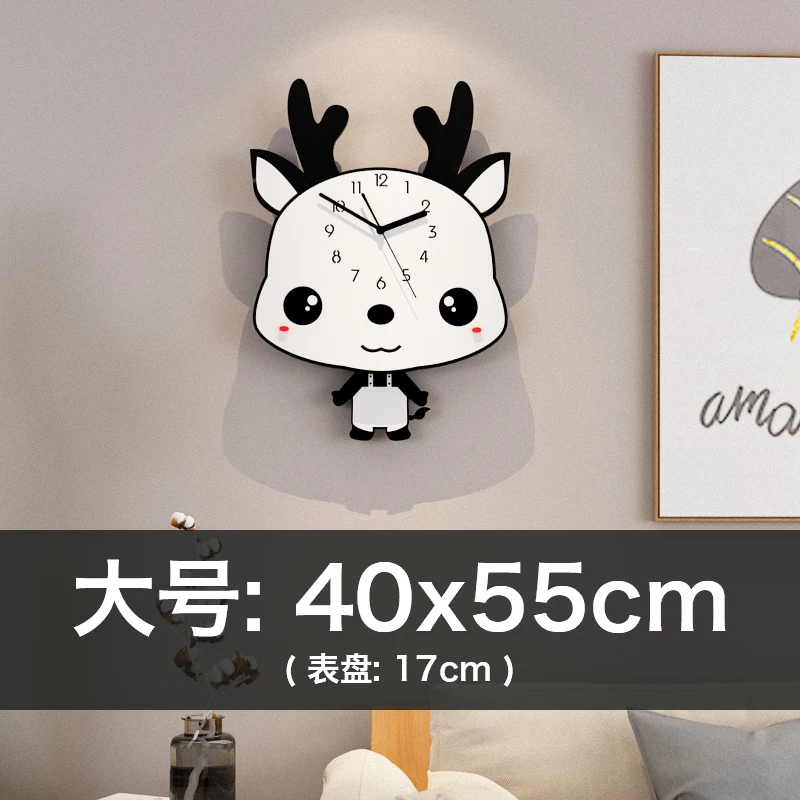 

Creative Wall Clock Animal Children Personality Modern Simple Clocks Reloj De Pared Grande Silent Home Decoration Clock 6LS002