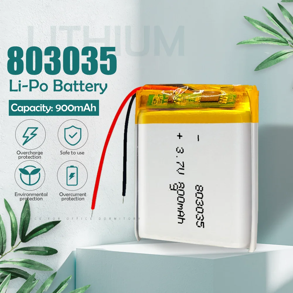 Литий полимерная аккумуляторная батарея 3 7 В 900 мАч 803035 для GPS mp3 mp4 mp5 внешний