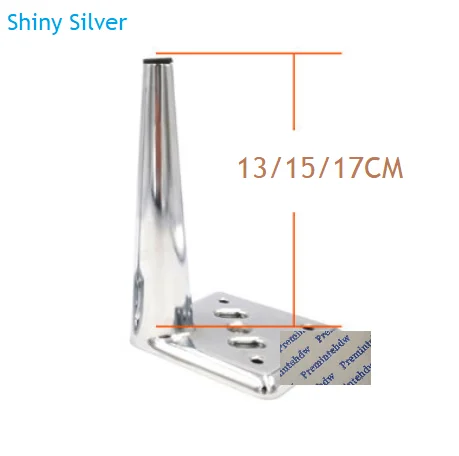 Shiny Silver 2 шт./лот, стальной ТВ шкаф, диван, шкаф, мебель, кровать, конус, конус, ноги, квадратное основание, золото, серебро, матовый, черный, белый - Цвет: Shiny Silver