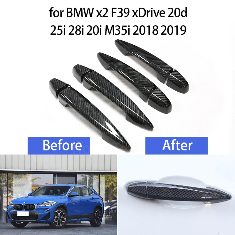 

Carbon Fiber Exterior Door Handle Cover Trim Sticker for BMW X2 F39 XDrive 20d 25i 28i 20i M35i 2018 2019 Car Accessories