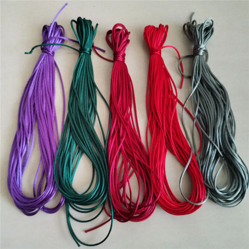 2MM  Chinese Knot Line Cord Silk Satin Nylon Cord 35colors for DIY String Necklace Bracelets 20meters Lot