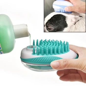 

Shampoo Dispensing Grooming Brush Massage Brush Set for Dog Cat Small Animal Pet Bath & Massage Brush with Shampoo Dispenser