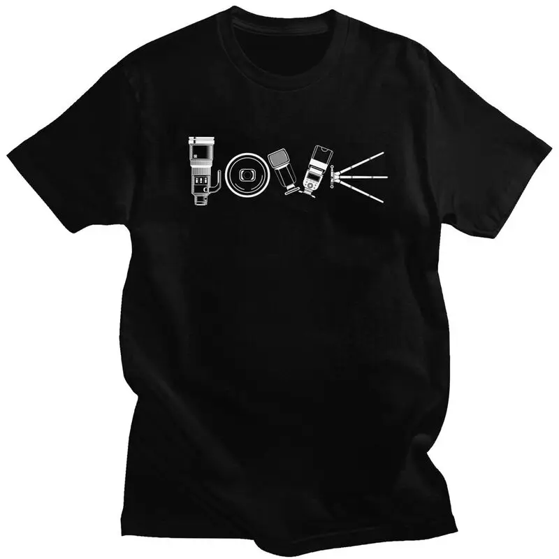 Футболка Kawaii для фотографа Мужская футболка с коротким рукавом фотосъемки