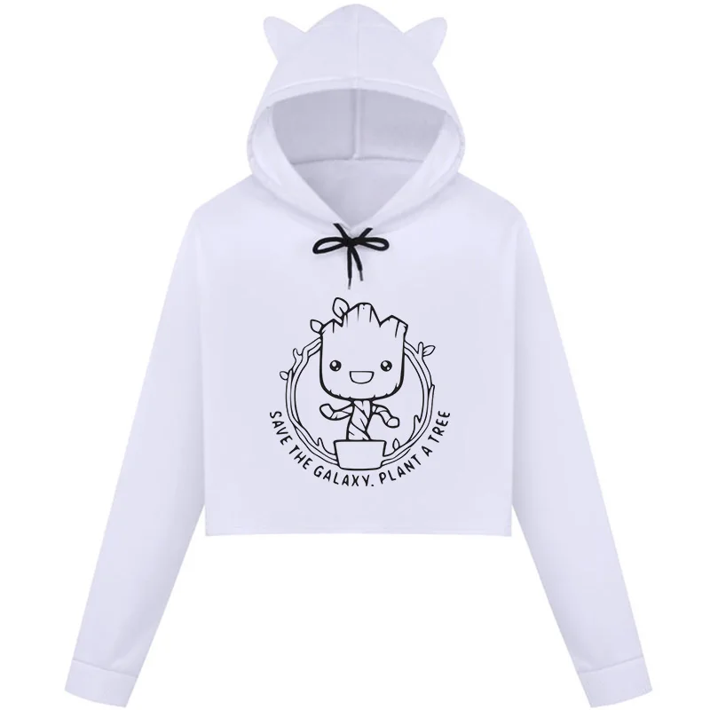 Модные женские странные вещи чомпэ Монстр значок Kawaii укороченная Толстовка корейский стиль с капюшоном Harajuku уличная Толстовка