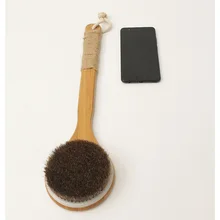 New Hot Shower Brush With Long Bamboo Wood Handle Back Scrubber Spa Exfoliator Bath Body Massage Brushes SMR88