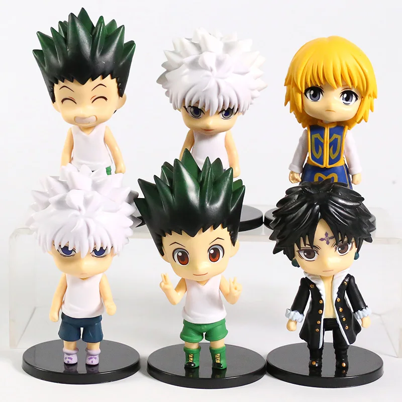 6 шт./лот Hunter x Аниме Фигурка Гон фриксс и Killua Zoldyck экшн-фигурка Курапика Hisoka Kulolo