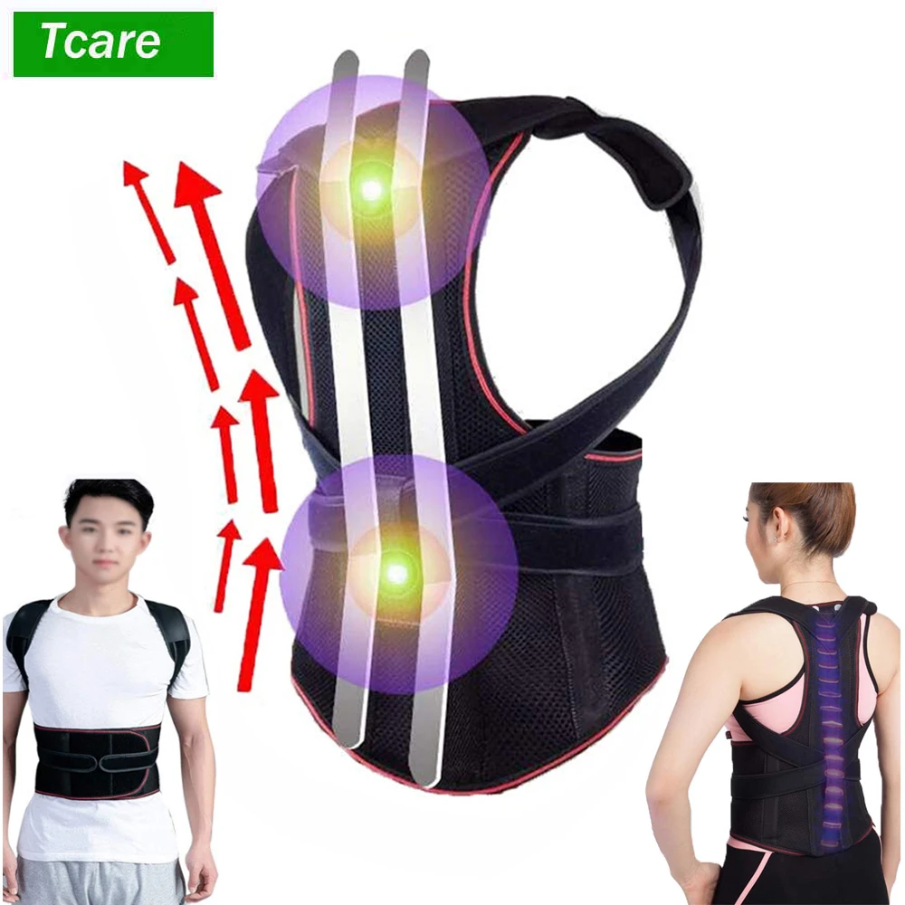 Tcare Perfect Posture Corrector Strap Back Neck Shoulder Support Brace Provide Lumbar Support Lower and Upper Back Pain Relief