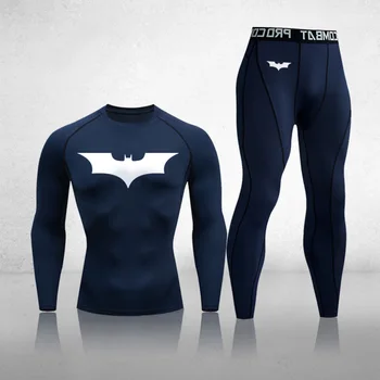 

Men's Clothing Compression Men T-Shirt + Leggings Rashgard Kit Long Sleeves Top For Fitness Gym Man Tracksuit Thermal Underwear