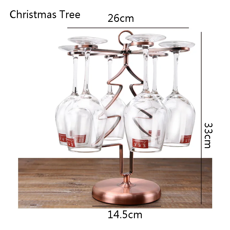 C Tree Bronze Столешница держатель для вина-отдельно стоящий Настольный стеллаж для хранения страз металлический стеллаж для выставки очков с 6 крючками - Цвет: C Tree Bronze