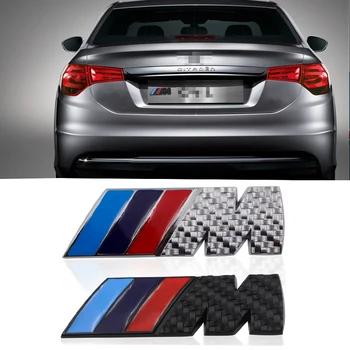 

carbon fiber Car body Sticker Rear Trunk Grill Labeling For bmw M Sticker X1 X3 X4 X5 X6 X7 e46 e90 f20 e60 e39 Car accessories