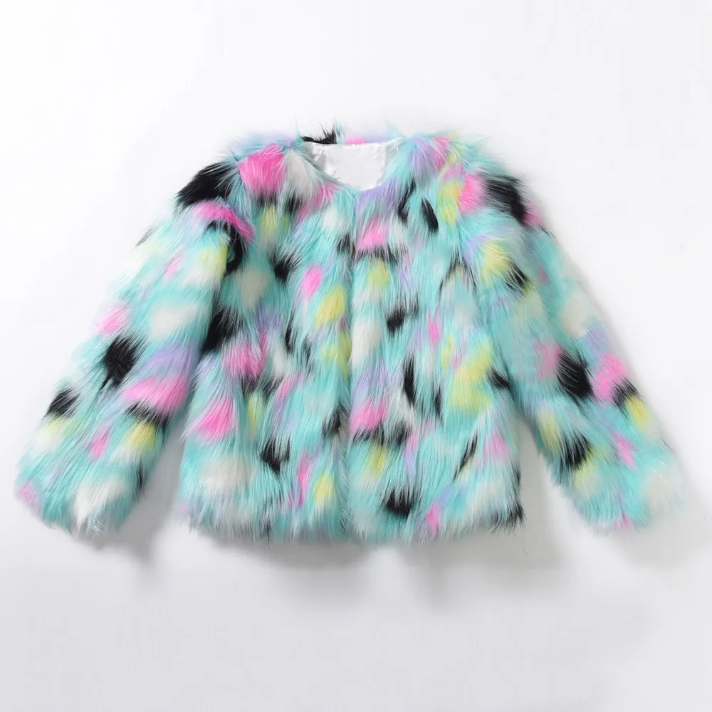 Pelliccia Cappotto di Pelliccia Delle Donne Fluffy Caldo Manica Lunga Sfumatura di Colore Della Tuta Sportiva di Autunno Cappott
